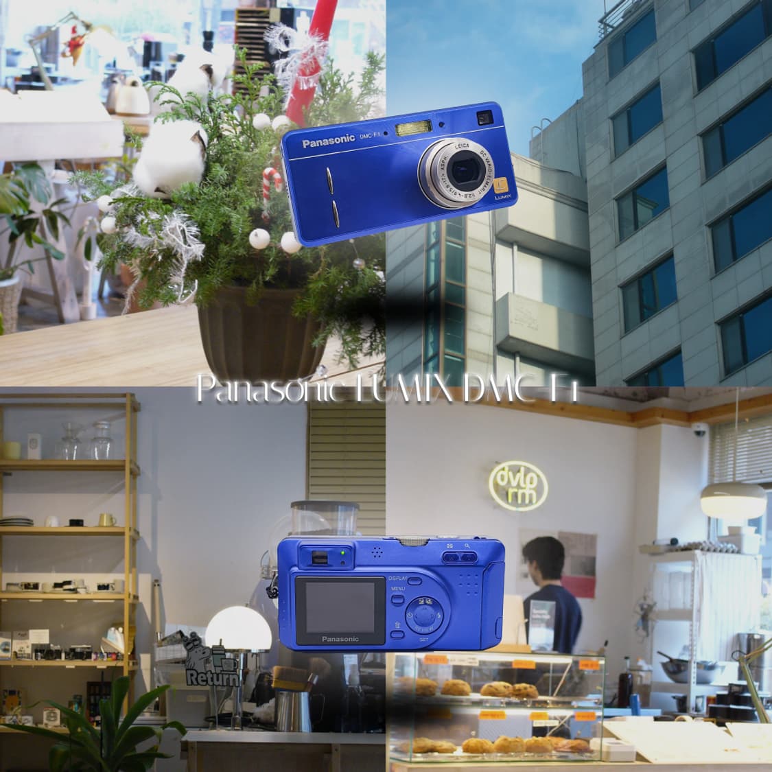 작례⭕️ 파나소닉 루믹스 DMC-F1  네이비 블루 빈티지 디카  상품이미지1