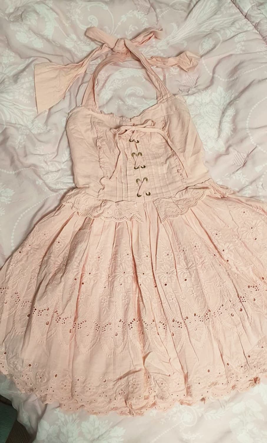 리즈리사 핑크 펀칭 원피스 상품이미지1