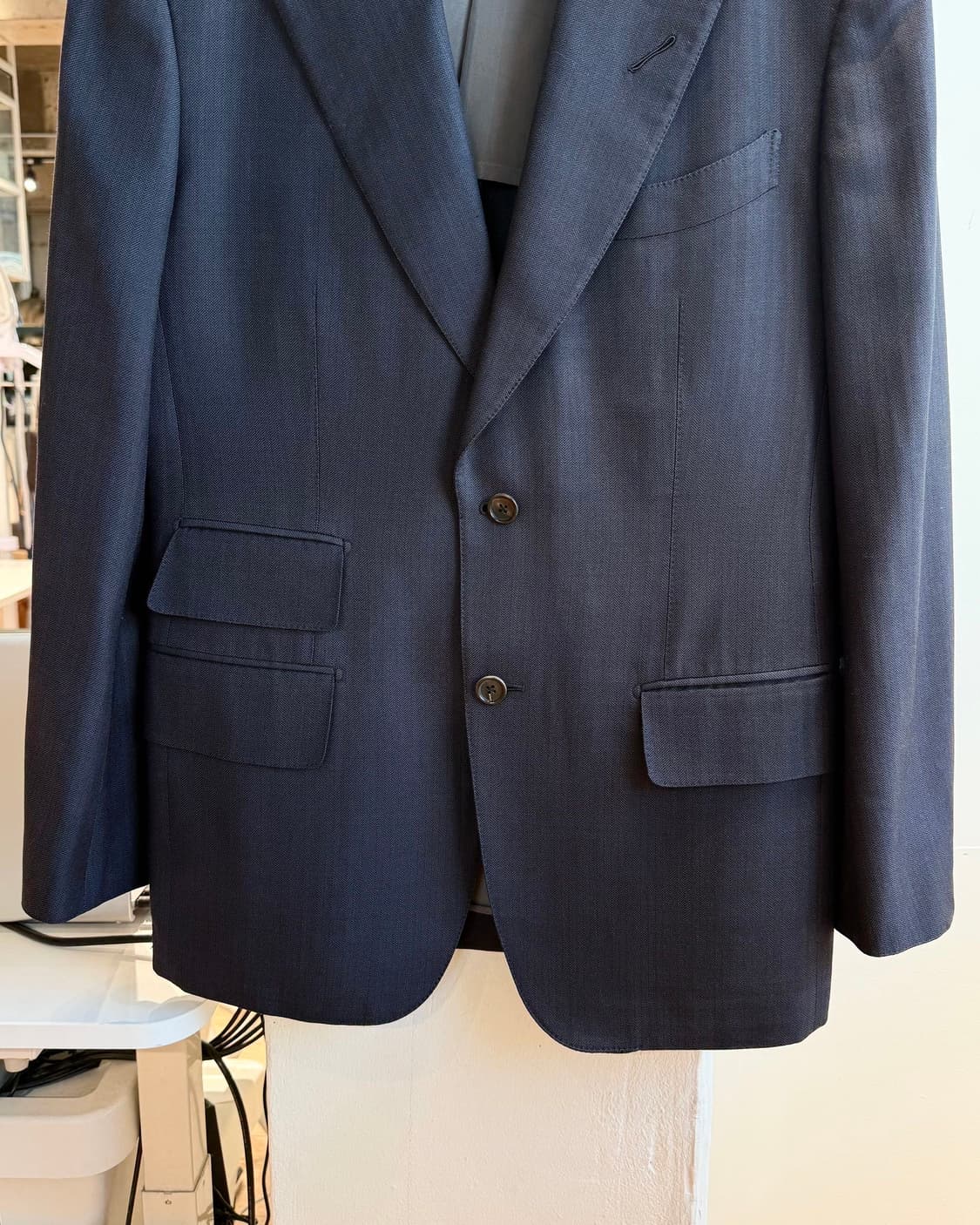 톰포드 네이비 실크혼방 2b 블레이저 자켓  상품이미지5