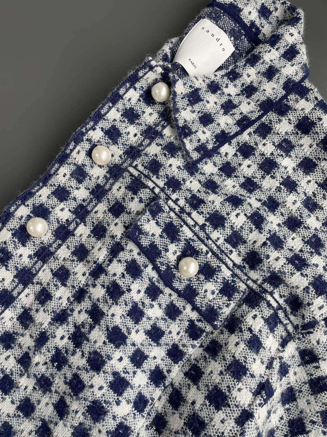 [3] 산드로 자카드 트위드 크롭 자켓 상품이미지5