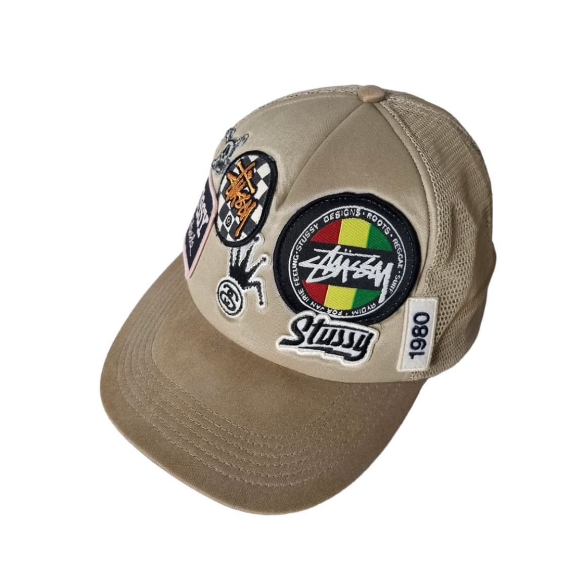 [OS] 스투시 패치워크 메쉬 트러커 베이지 상품이미지1