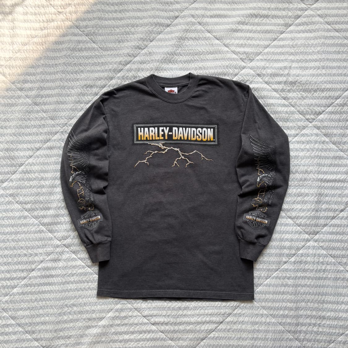 빈티지 할리데이비슨 라이트닝 롱슬리브 티셔츠 상품이미지1