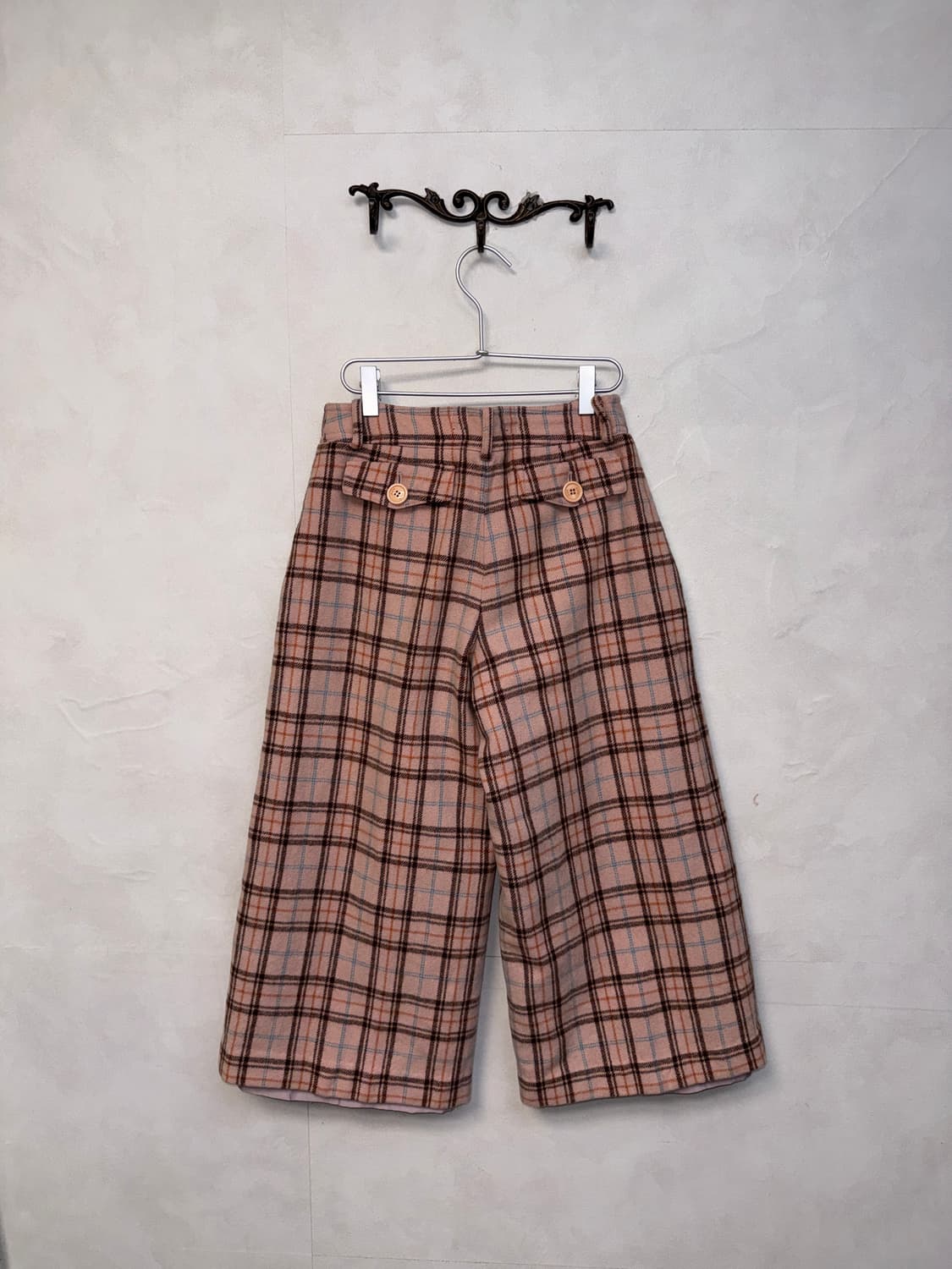 O’2ND baby pink wool check pants 상품이미지4