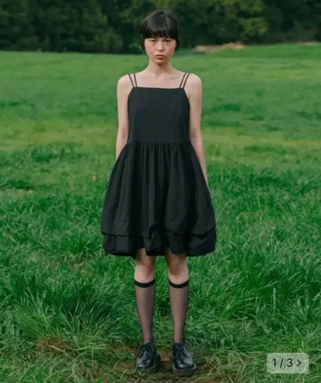 ohesio balloon strap dress black 상품이미지1