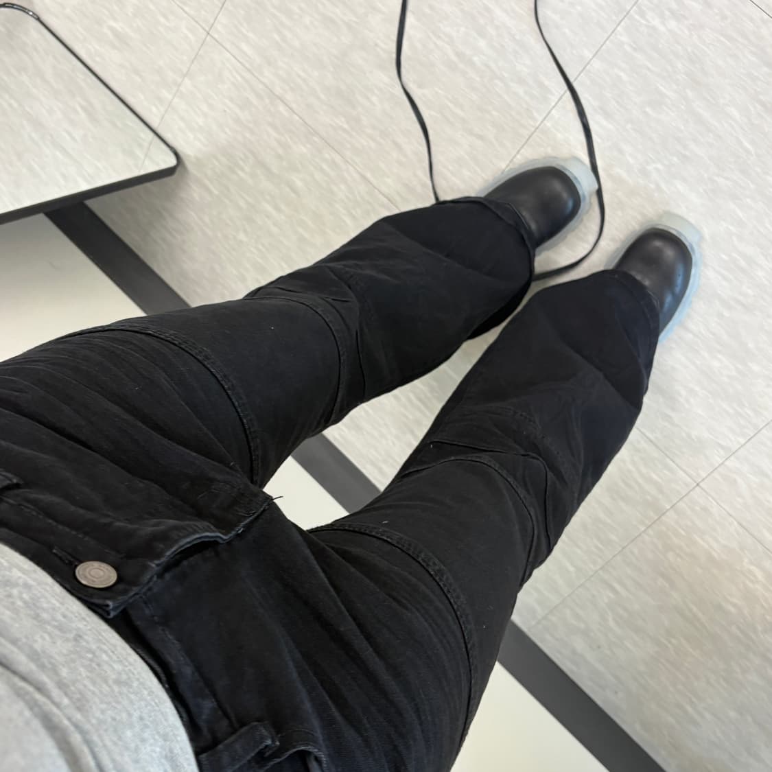 릭오웬스 스타일 레트로 플레어진 상품이미지4