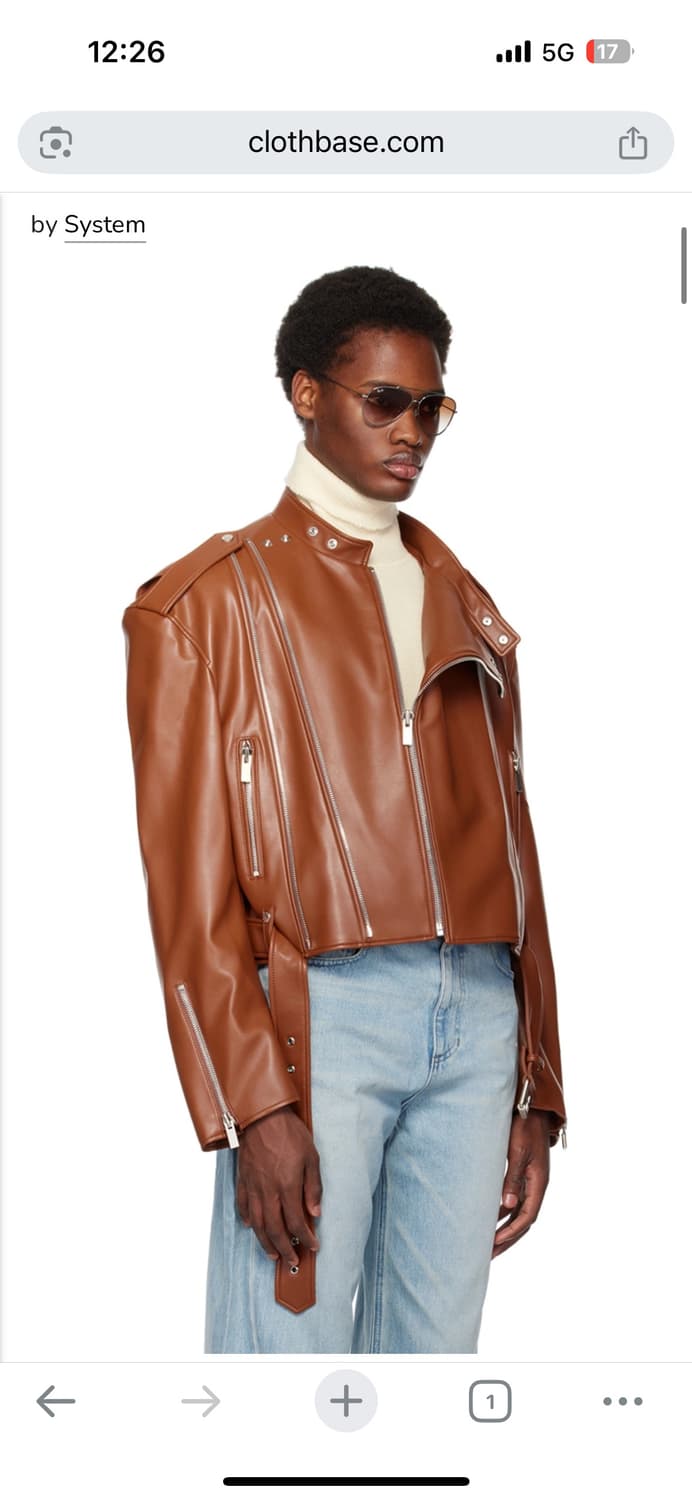 시스템 System Brown Cropped 레더 자켓 상품이미지7