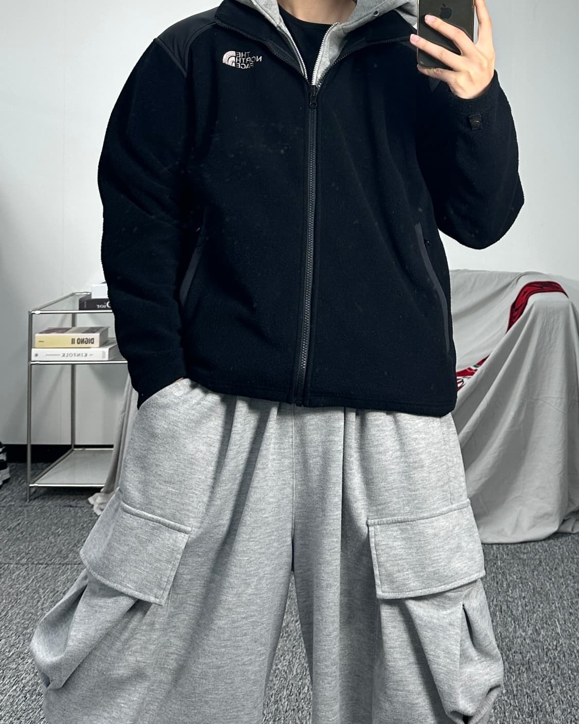 노스페이스 블랙 숄더패치 플리스 자켓 95 상품이미지3