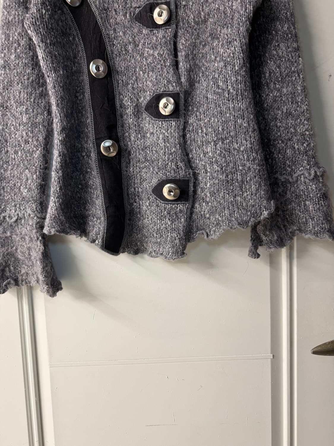 일본빈티지 실버 버튼 헤어리 니트자켓 상품이미지7