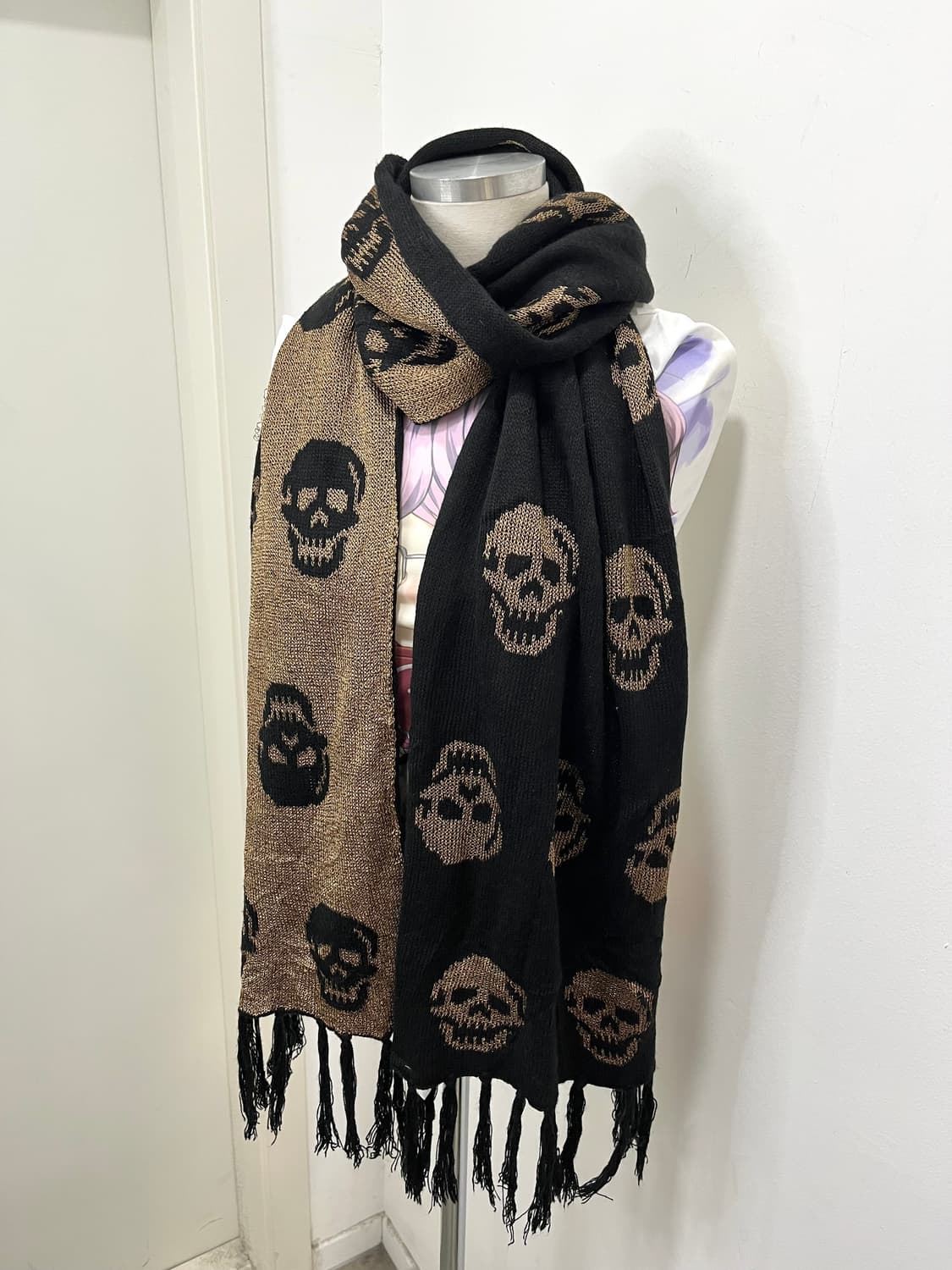 일본 빈티지 락펑크 스컬 머플러 상품이미지1