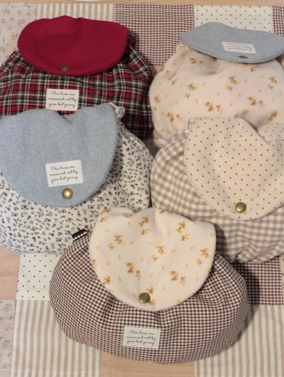 핸드메이드 브라운 체크 밴딩 파우치 상품이미지10