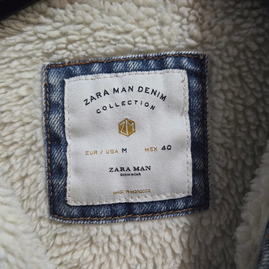 자라 맨 워싱 데님 쉐르파 자켓 상품이미지5