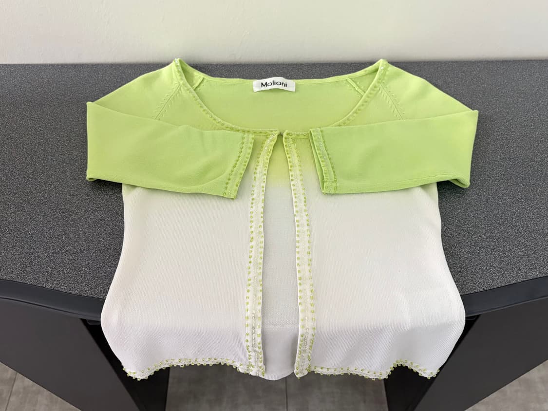 lime beads gradient knit cardigan 상품이미지6