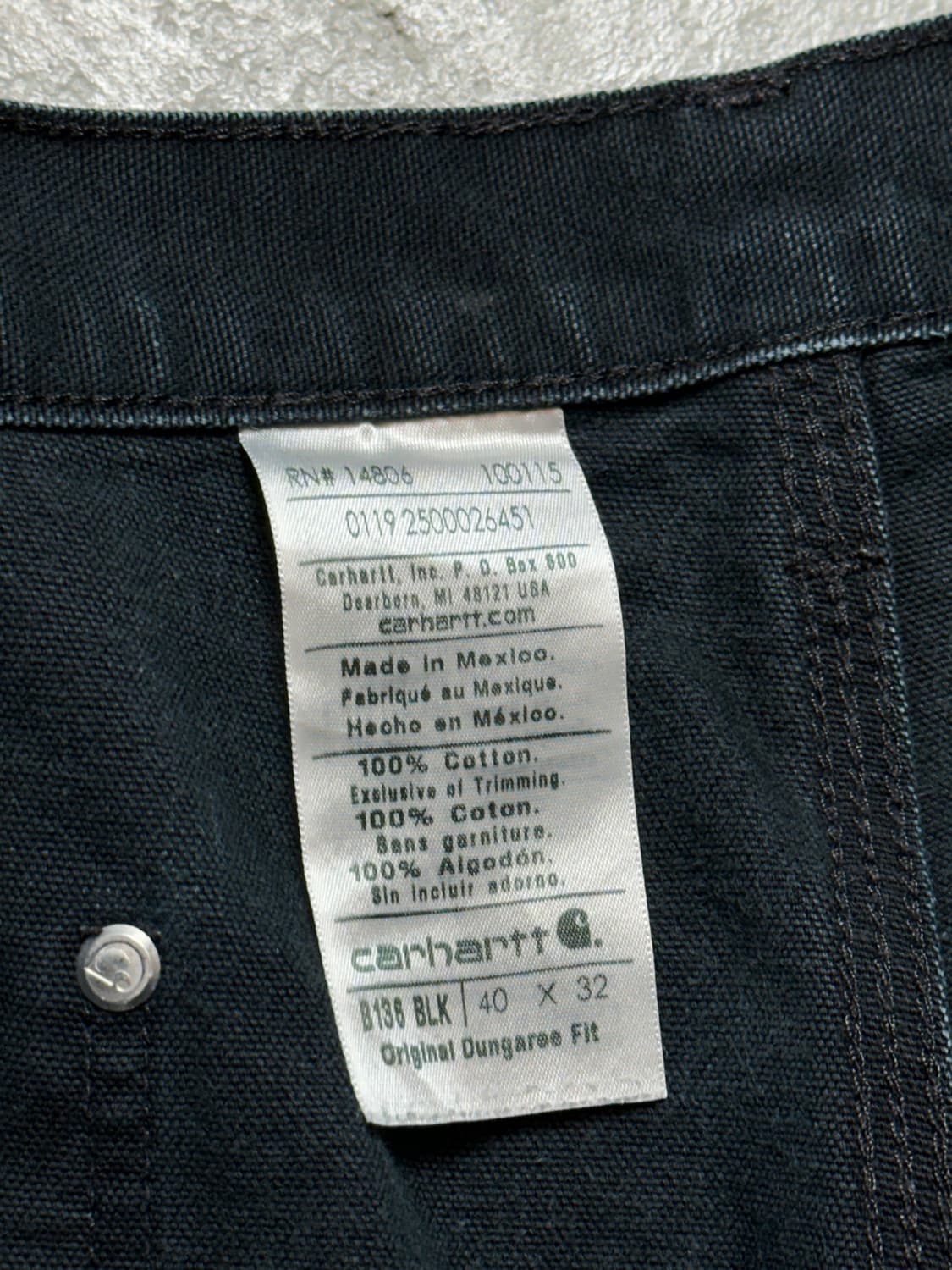 OG 칼하트 B136 더블니 블랙 칼하트 썩블니 워크팬츠 상품이미지9