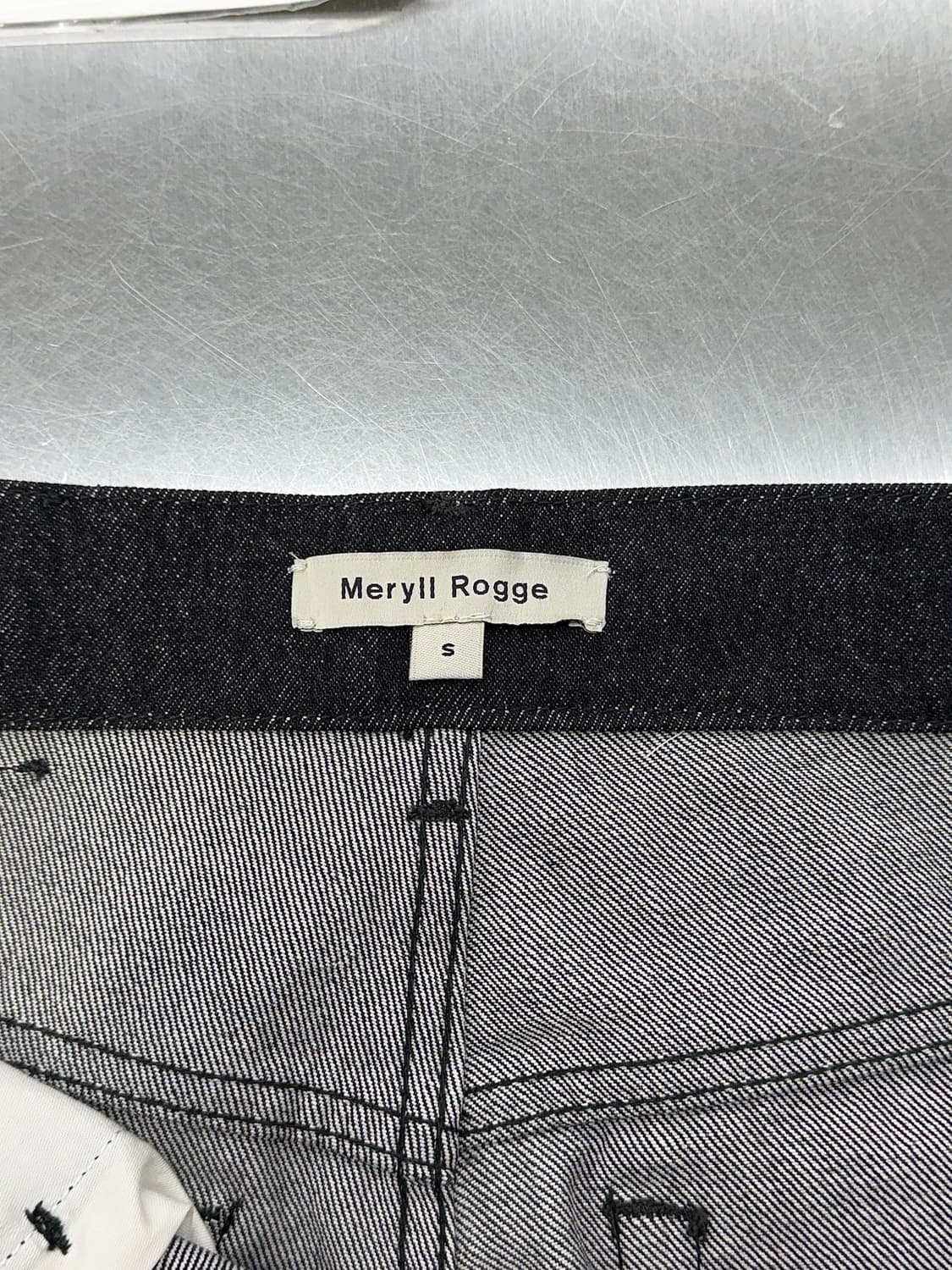 메릴 로게 블랙 타탄 컷오프 데님 팬츠 상품이미지7