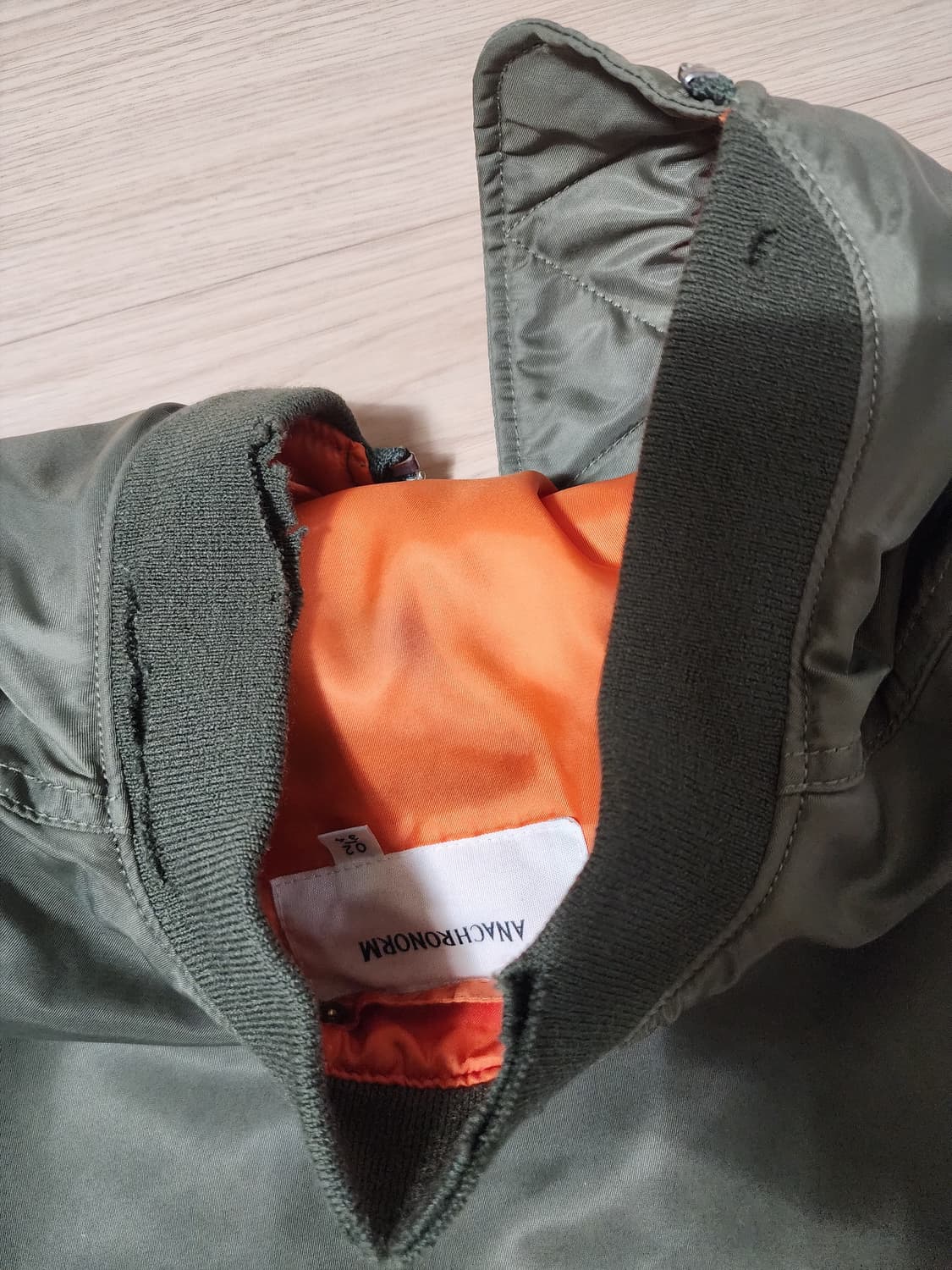 [2] 아나크로놈 더티 나일론 ma-1 올리브 상품이미지5