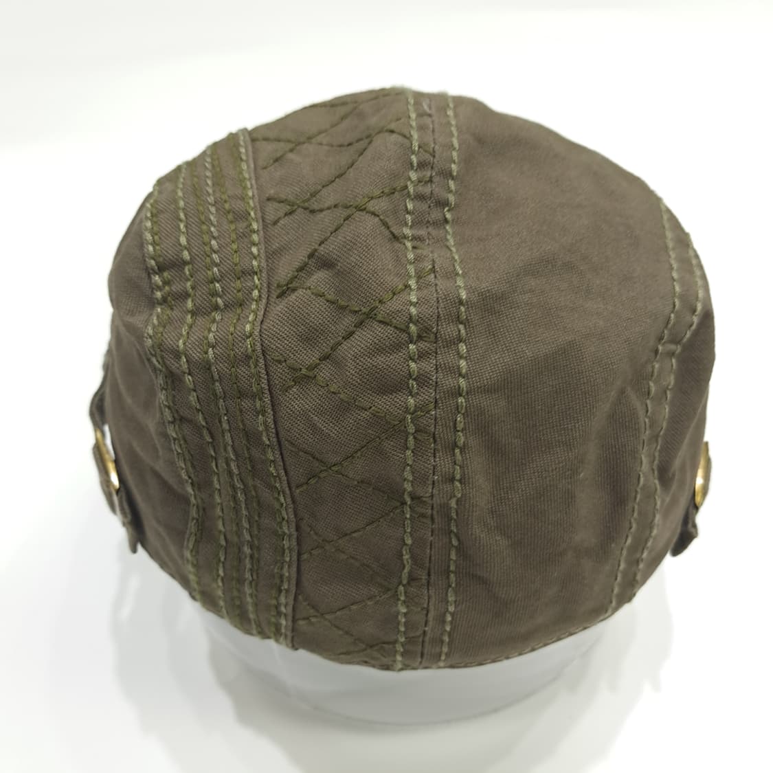 빈티지 Quilted 올리브 헌팅캡 P1467 상품이미지5