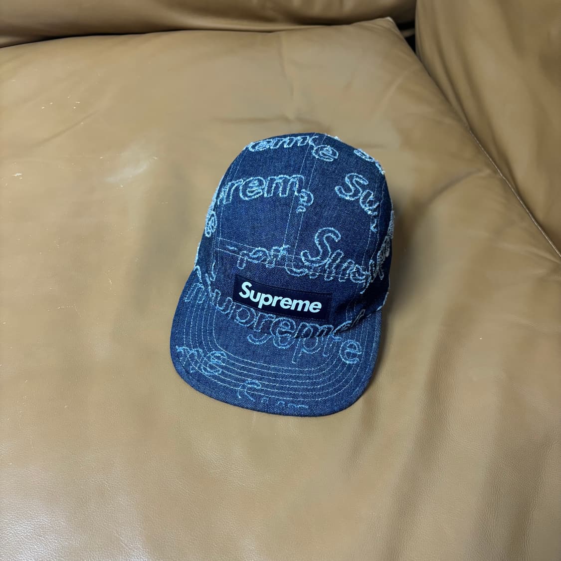 슈프림 캠프캡 모자 박스로고 데님 상품이미지1