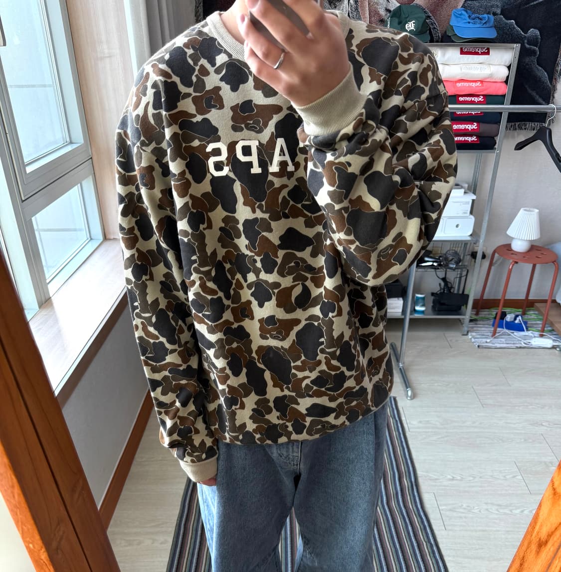 더블탭스 카모 맨투맨 상품이미지1