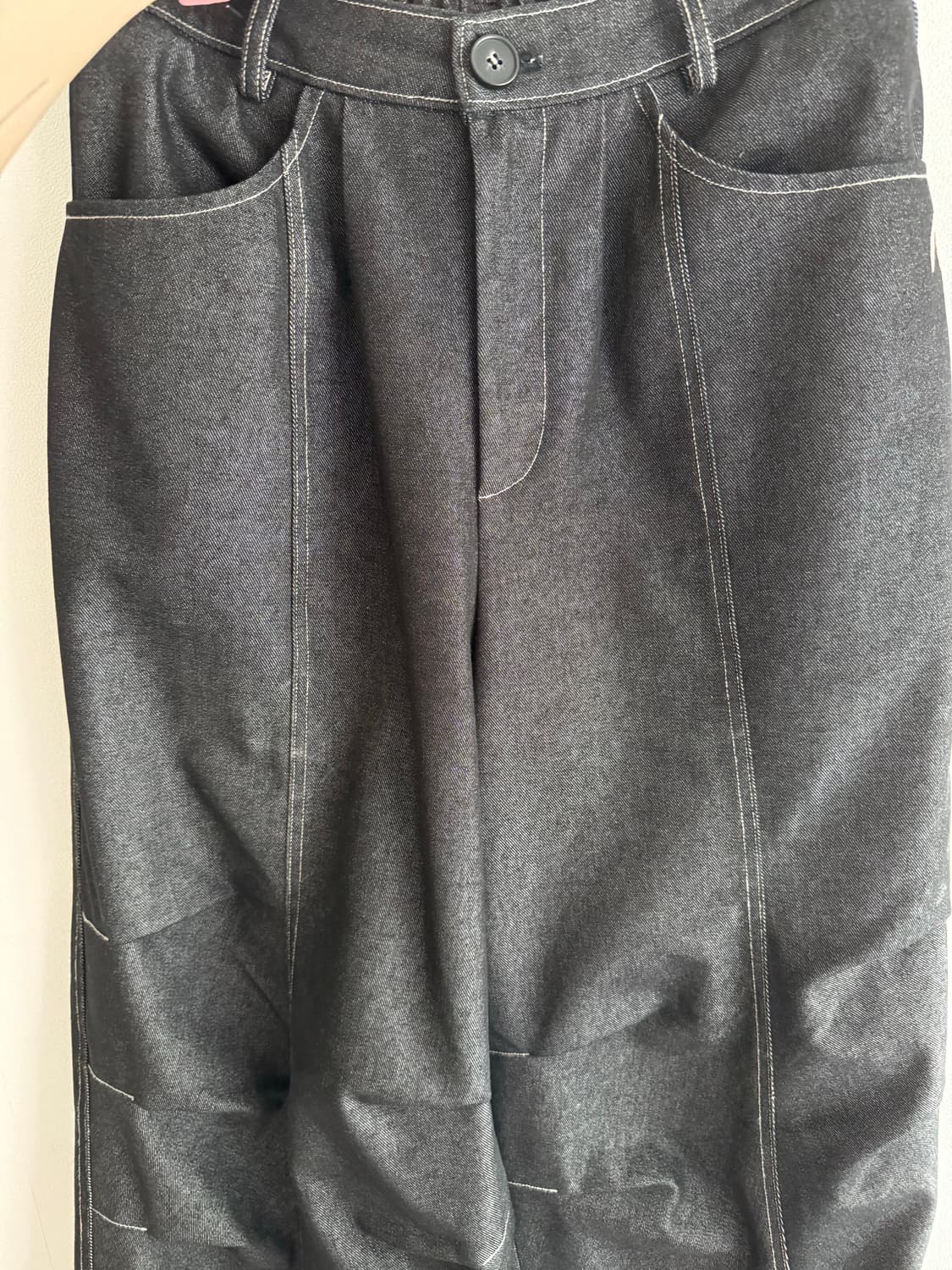 아캄 Knee Pin-tuck Printed Denim Pants  상품이미지3