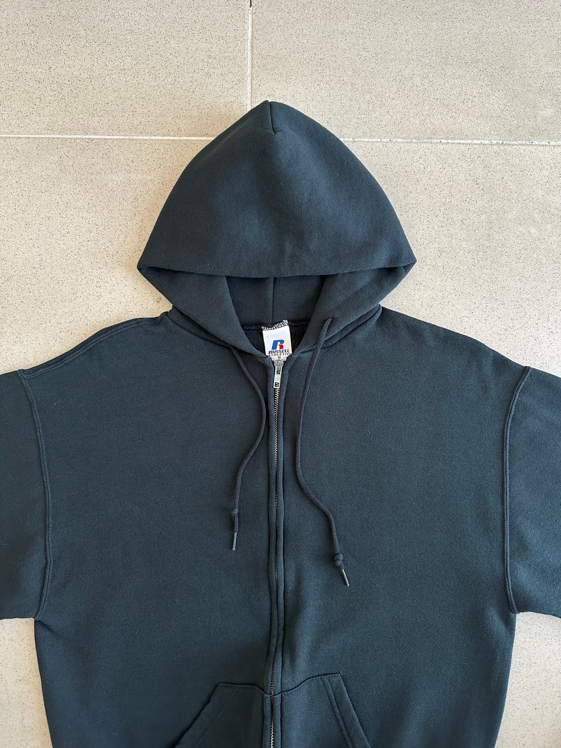 00s 빈티지 러셀 후드집업 다크그린 M 상품이미지4