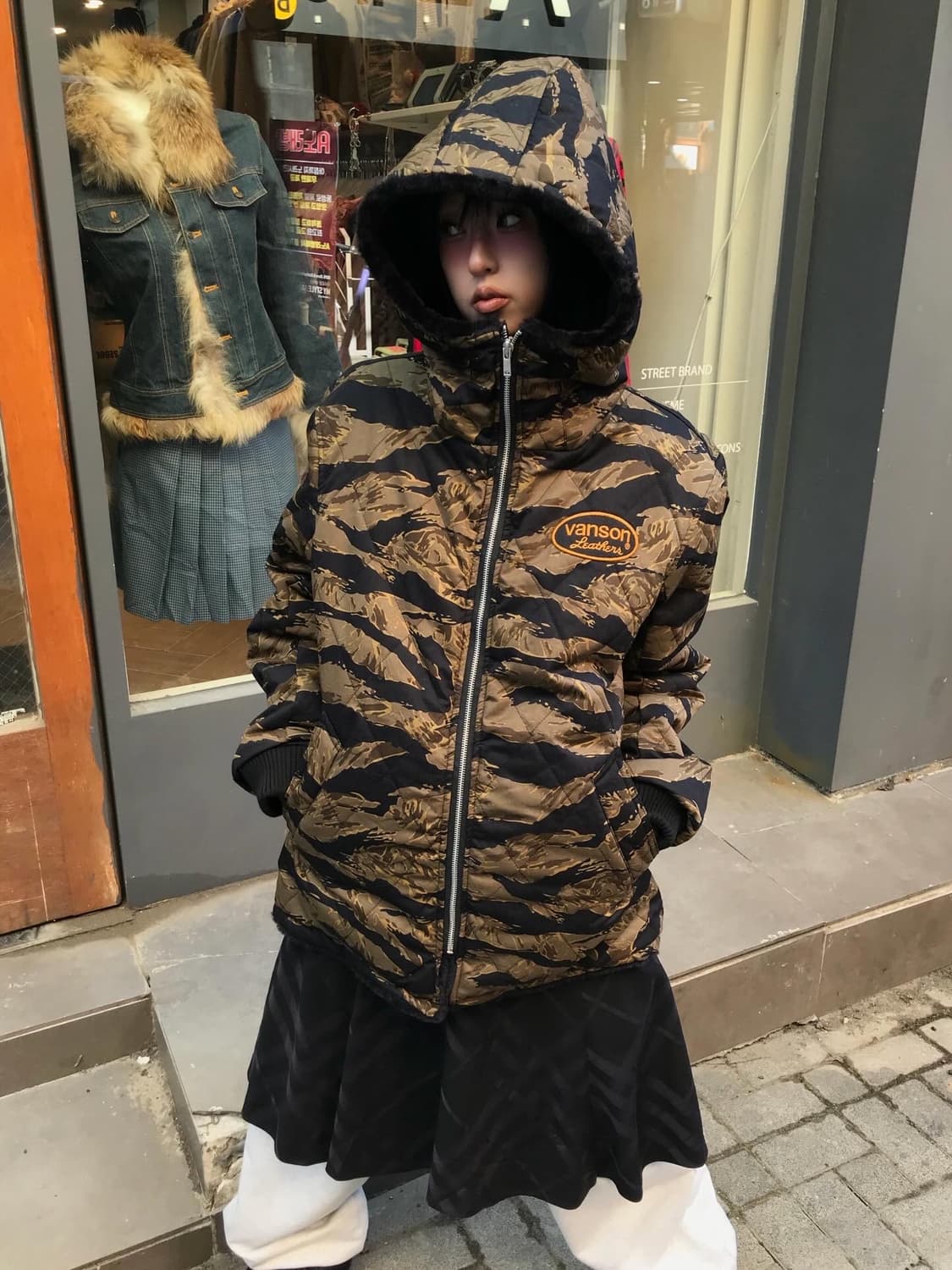 Vanson Reversible Camouflage Fur Jacke 상품이미지4