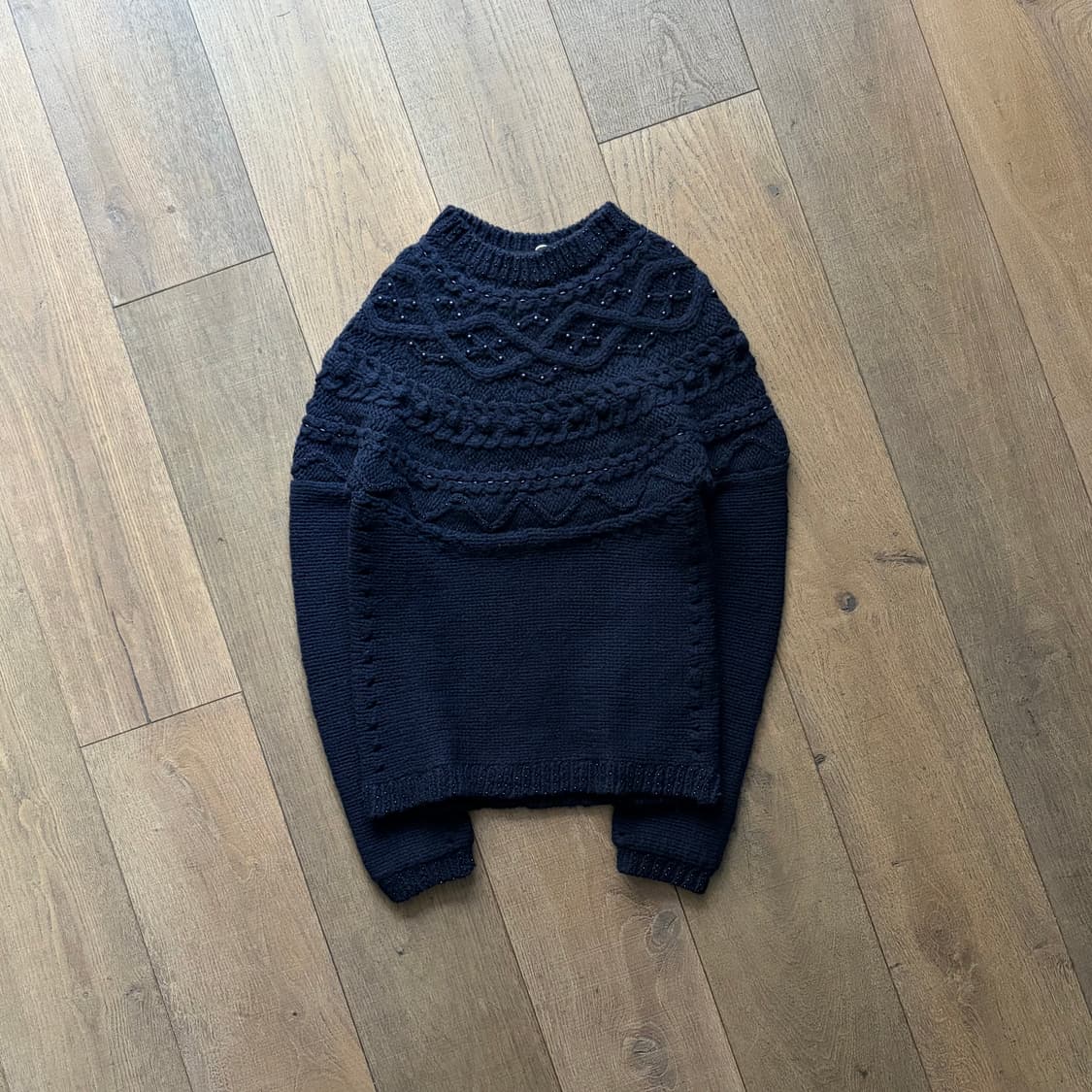 Beads Cape Fit Cable Knit 상품이미지1