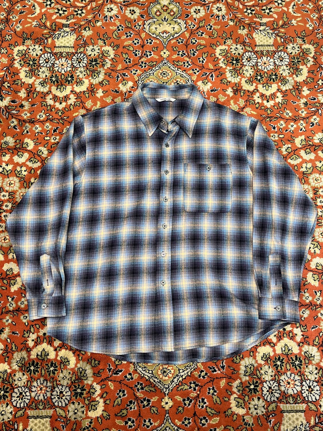 [FREE] 퓨처랩 체크 패턴 블루 셔츠 상품이미지1