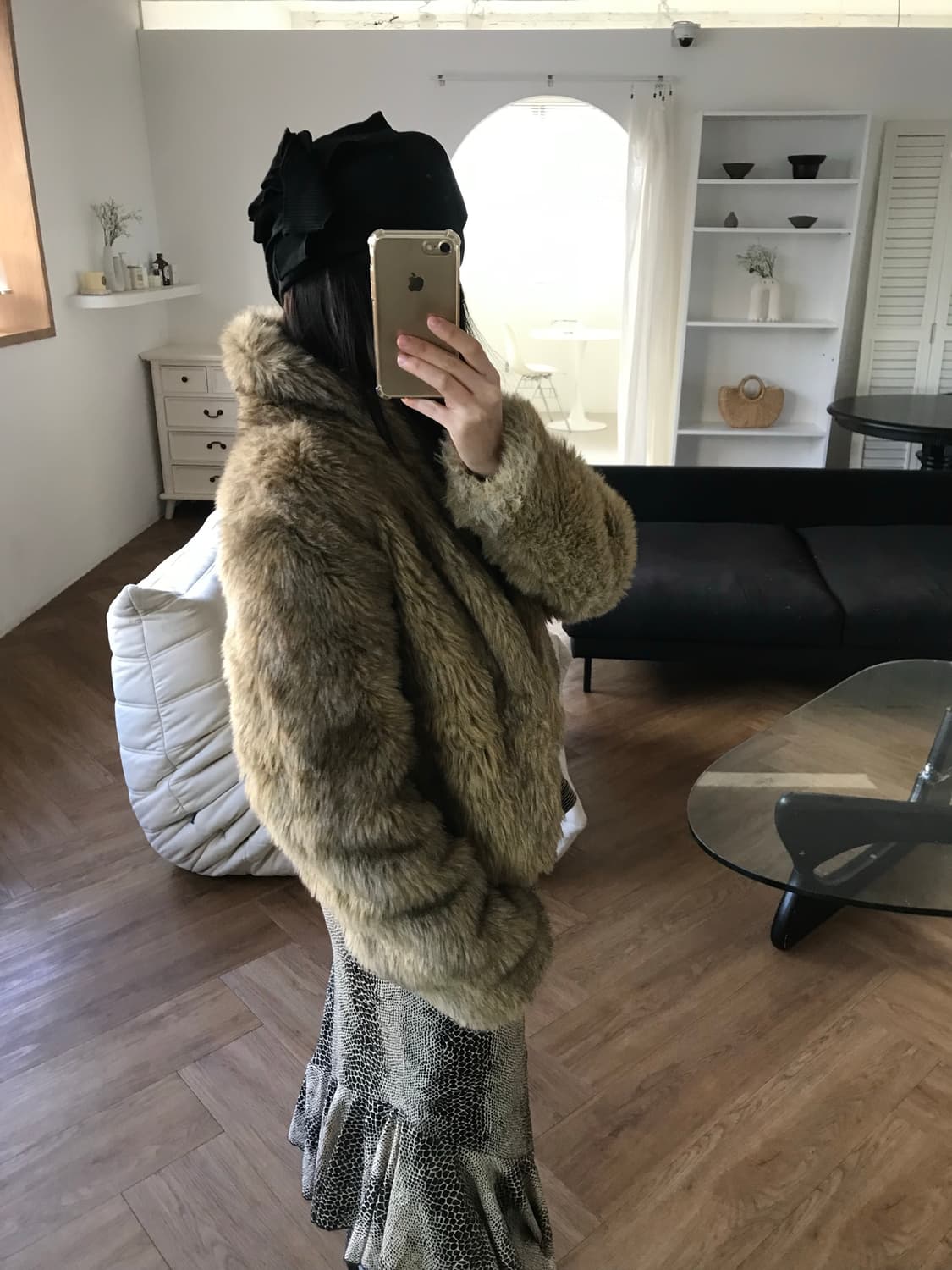  vintage brown fur jacket 상품이미지5