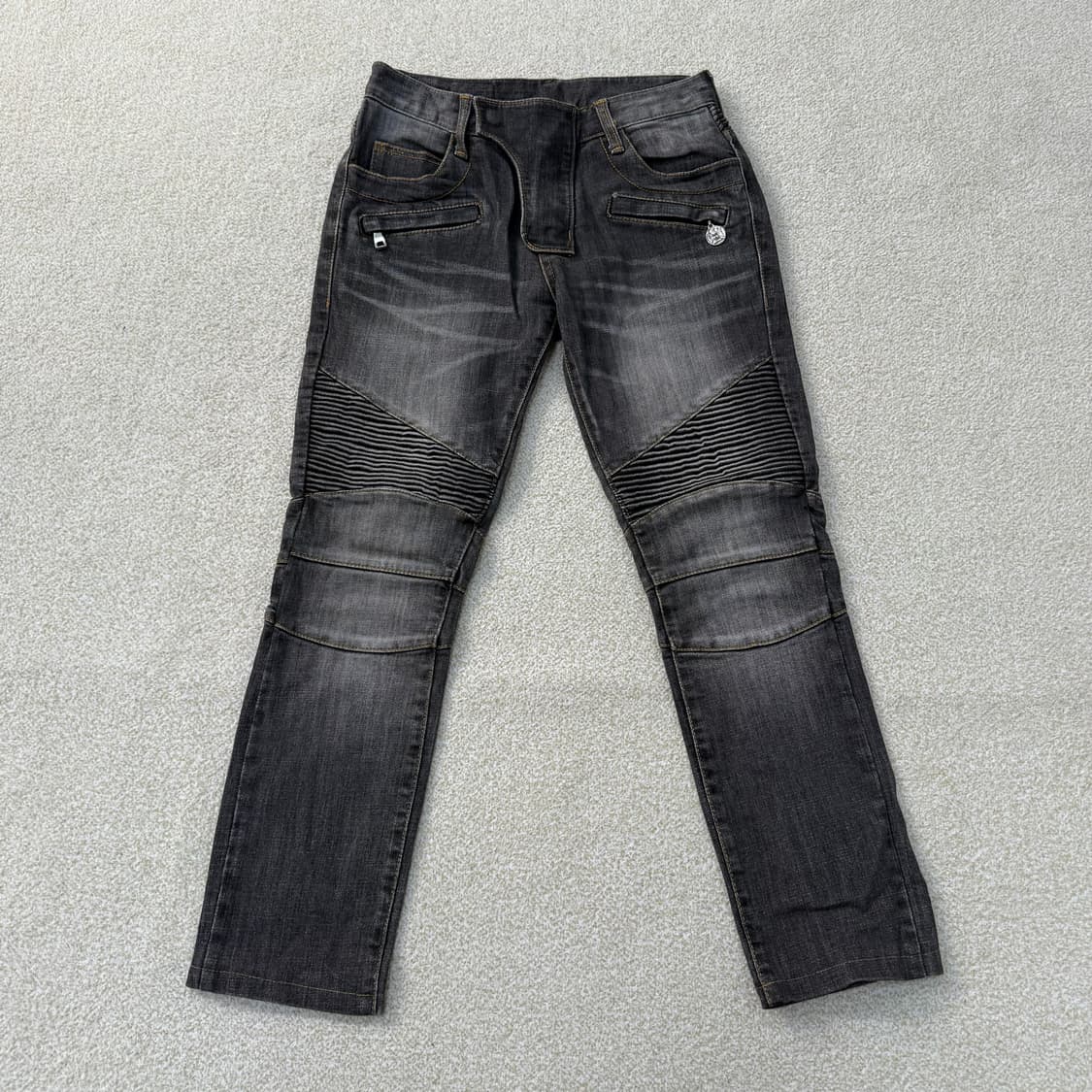 [46] 발망 바이커진 워싱 흑청 데님팬츠 0108T1 상품이미지1