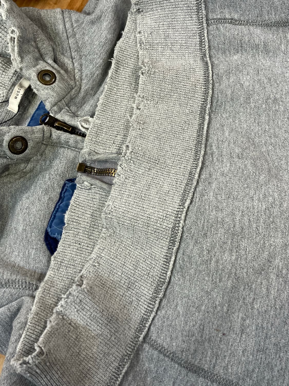 아베크롬비 데님 빅패치 와플 후드집업 그레이 S  #csz2514  상품이미지8