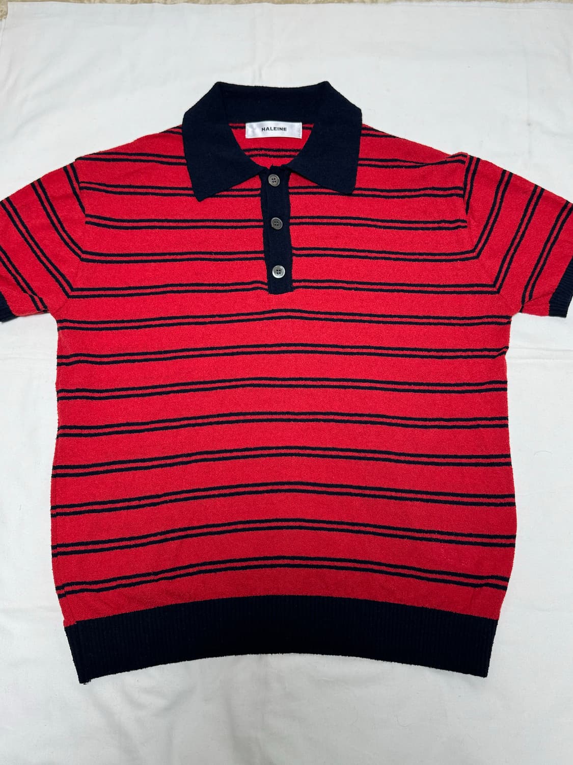 알렌느 / 스트라이프 부클 폴로 니트 / 1 상품이미지2