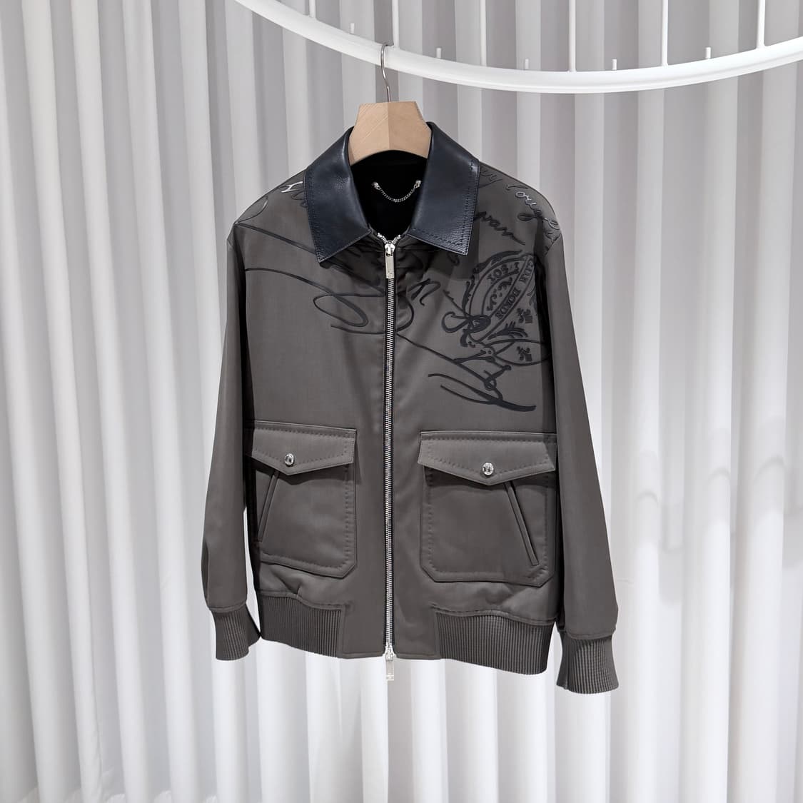 48 / 벨루티 브라운 스크리토 레더 카라 자켓 상품이미지2