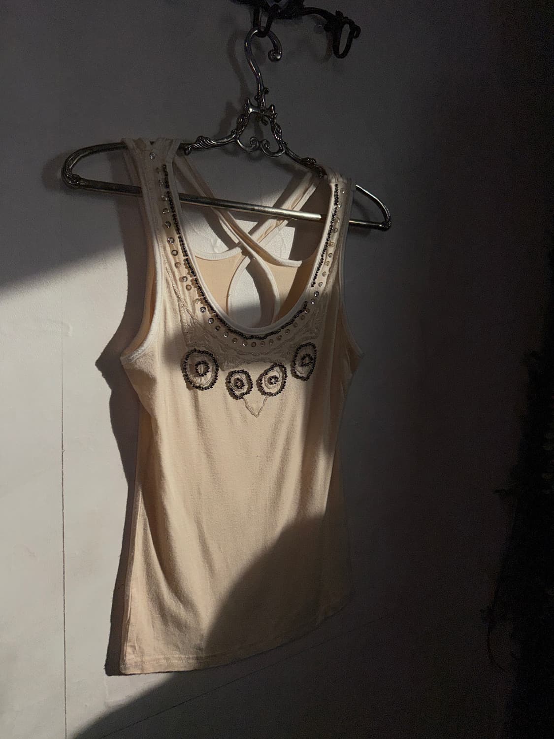 Ivory ethnic beads back strap sleeveless 상품이미지2