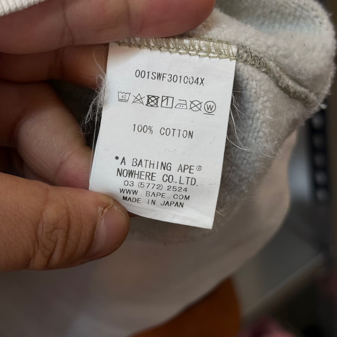 베이프 릴렉스핏 로고 체크 크루넥 릴렉스 핏 L L~XL 추천 상품이미지9