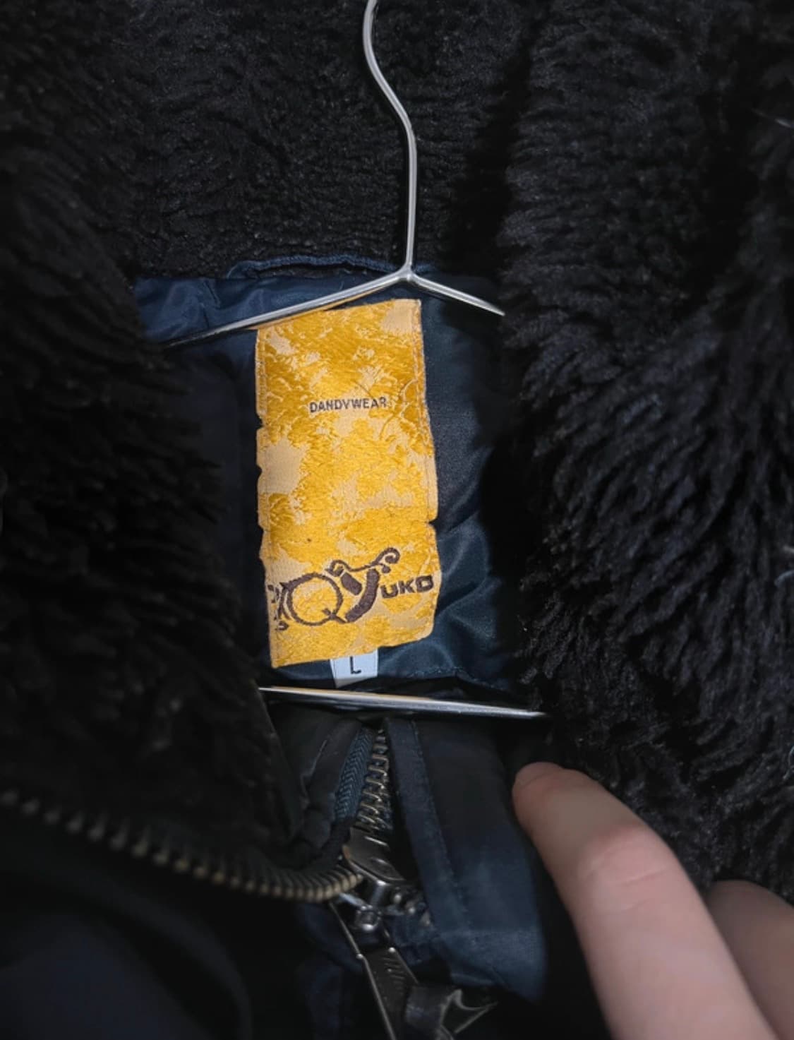 빈티지 네이비 퍼 패딩 봄버 자켓 점퍼 L 상품이미지7