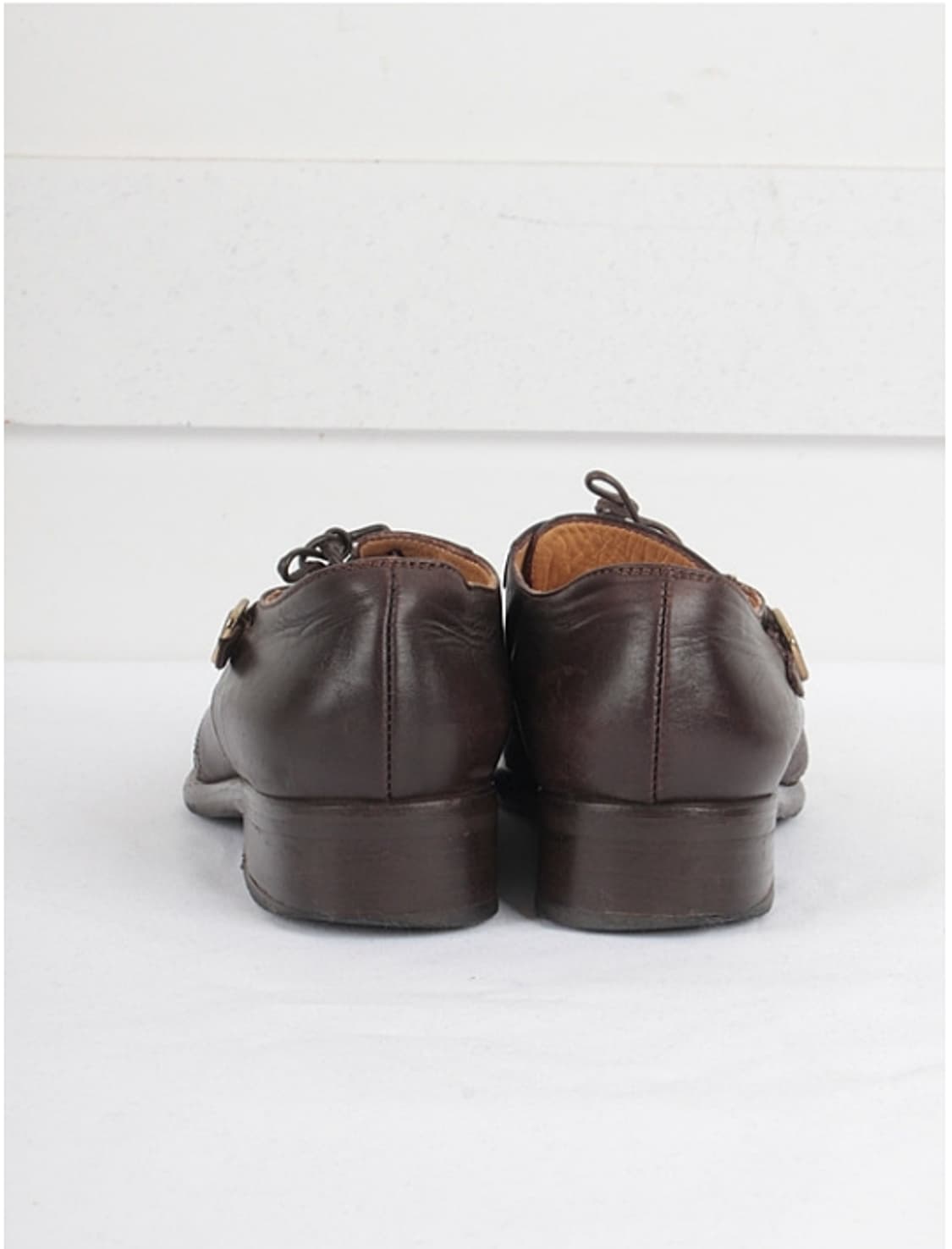 90년대 막스마라 레더 몽크 스트랩 윙팁 상품이미지4