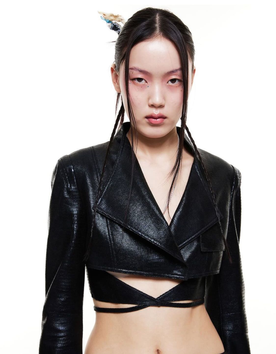 배디 크롭 스트링 블레이저 자켓 M 상품이미지2