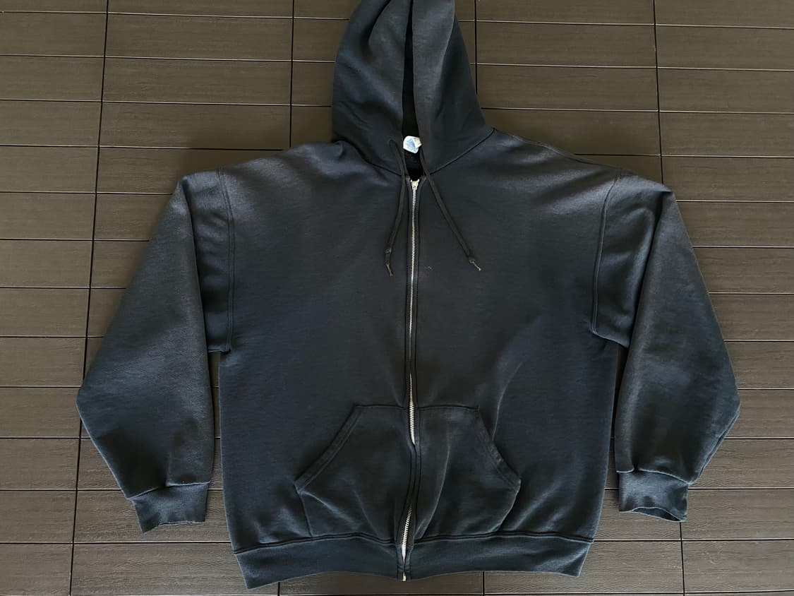(L) 90s 러셀 후드집업 블랙 상품이미지1
