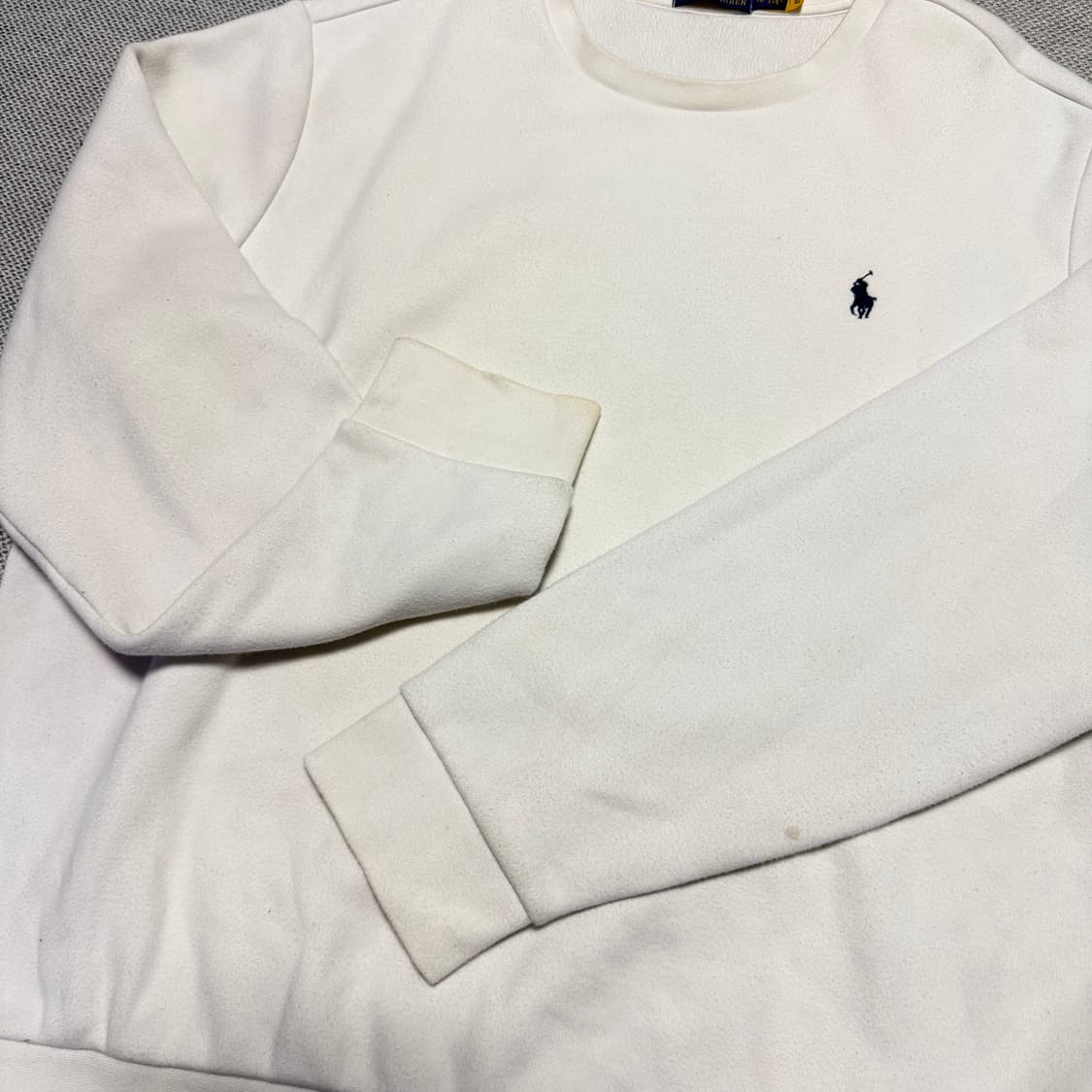 폴로 랄프로렌 화이트 기모 맨투맨 상품이미지2