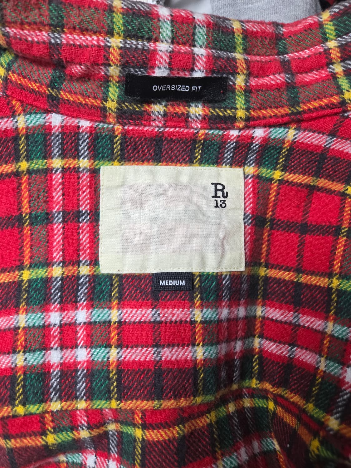 R13 믹스 체크 셔츠 남방 medium 상품이미지3