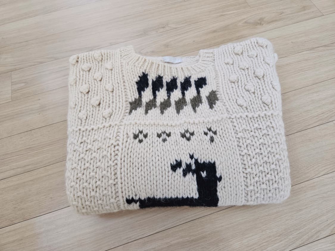 빈티지 사슴 패치 니트 모리걸 상품이미지4