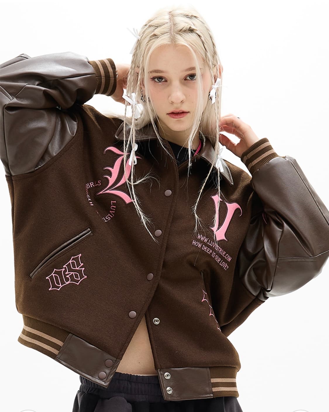 러브이즈트루 바시티 자켓 브라운 상품이미지1