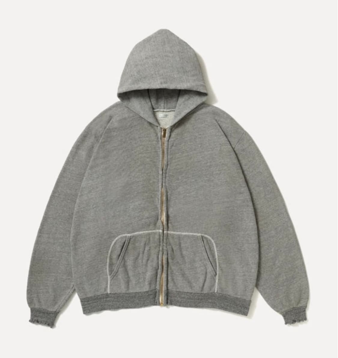 (4) 아프레쎄 빈티지 라이트웨이트 집 스웨트 후디 그레이 상품이미지1