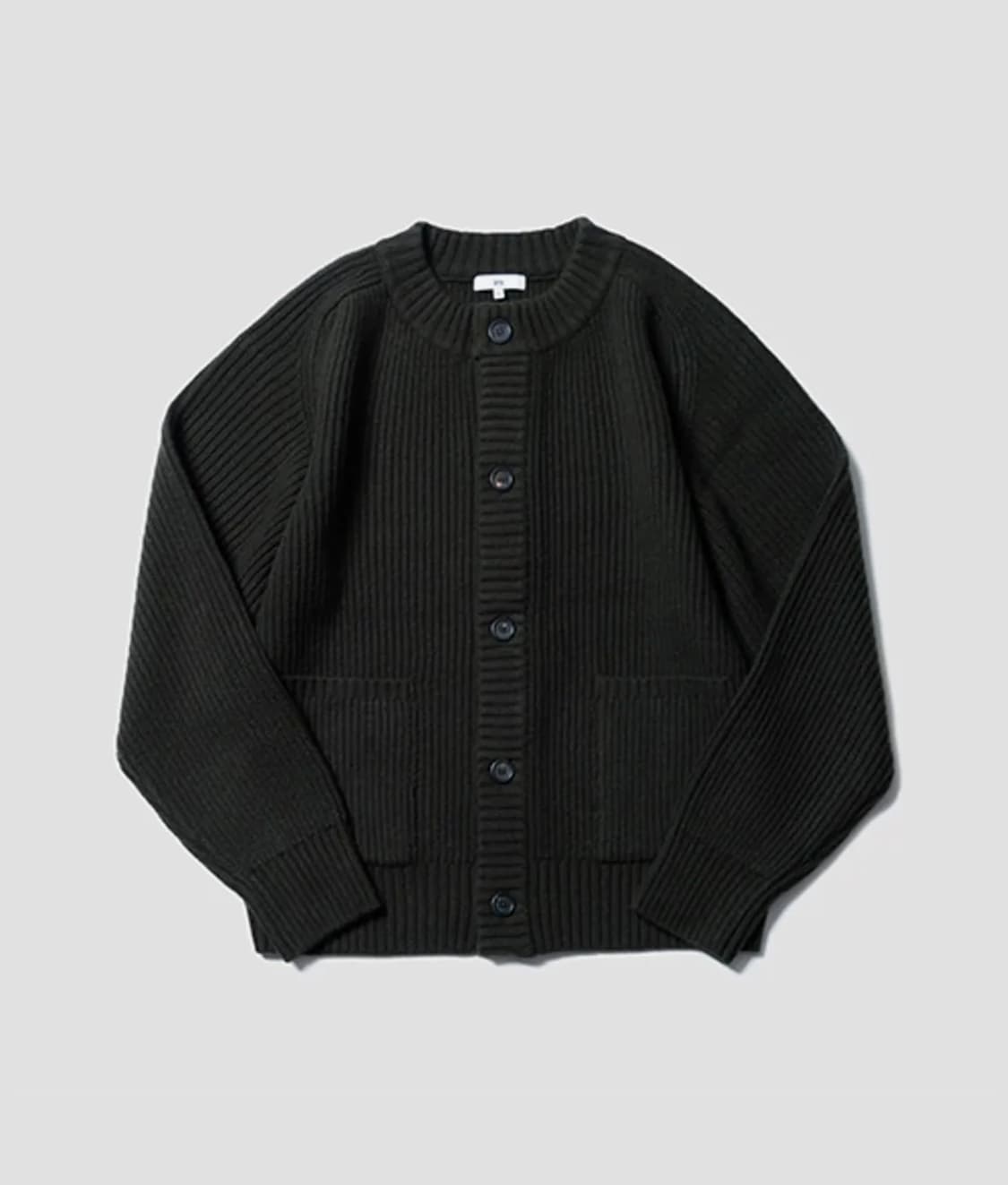 (L) 이른 새들 라운드 카디건 - 다크 올리브 상품이미지1