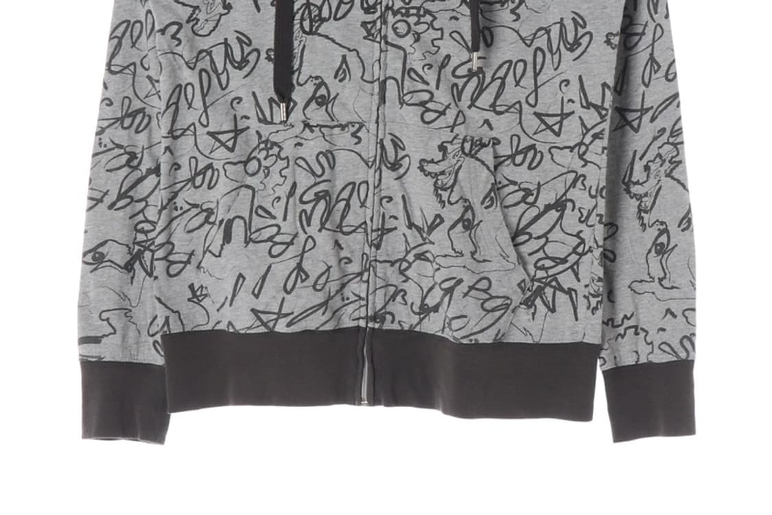 ASK ENQUIRED 유니크 패턴 후드 집업 M 상품이미지4