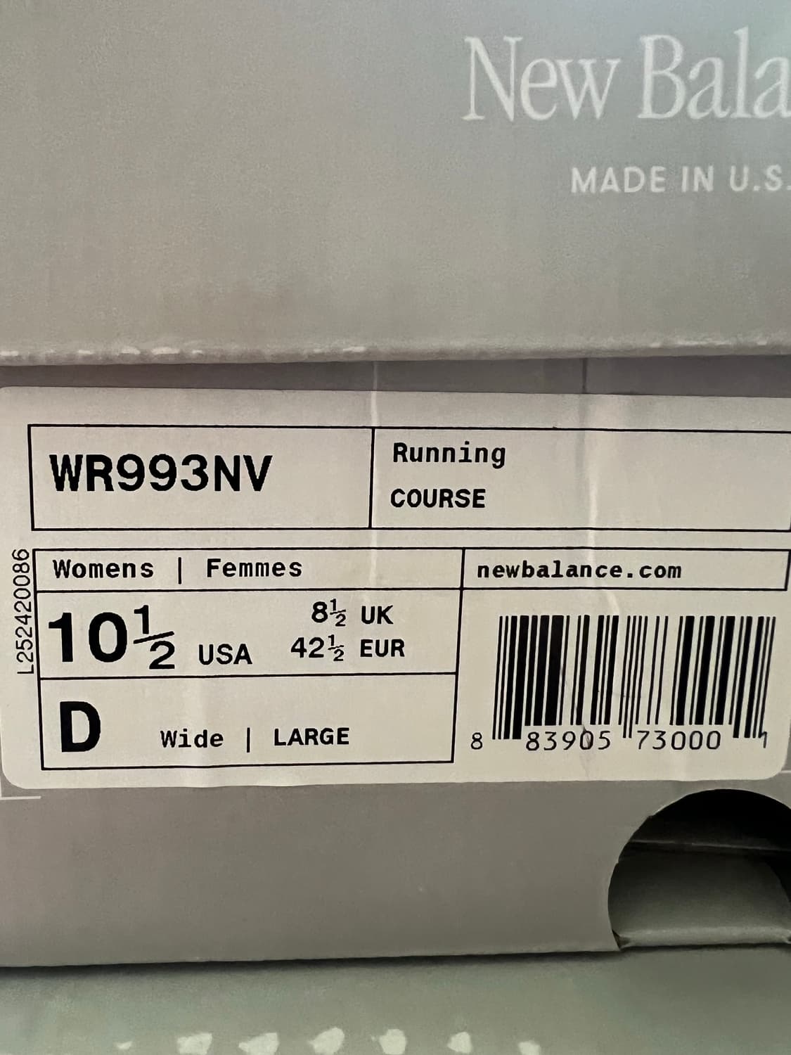 뉴발란스 993네이비 w10.5=M9 270 와이드핏 상품이미지2