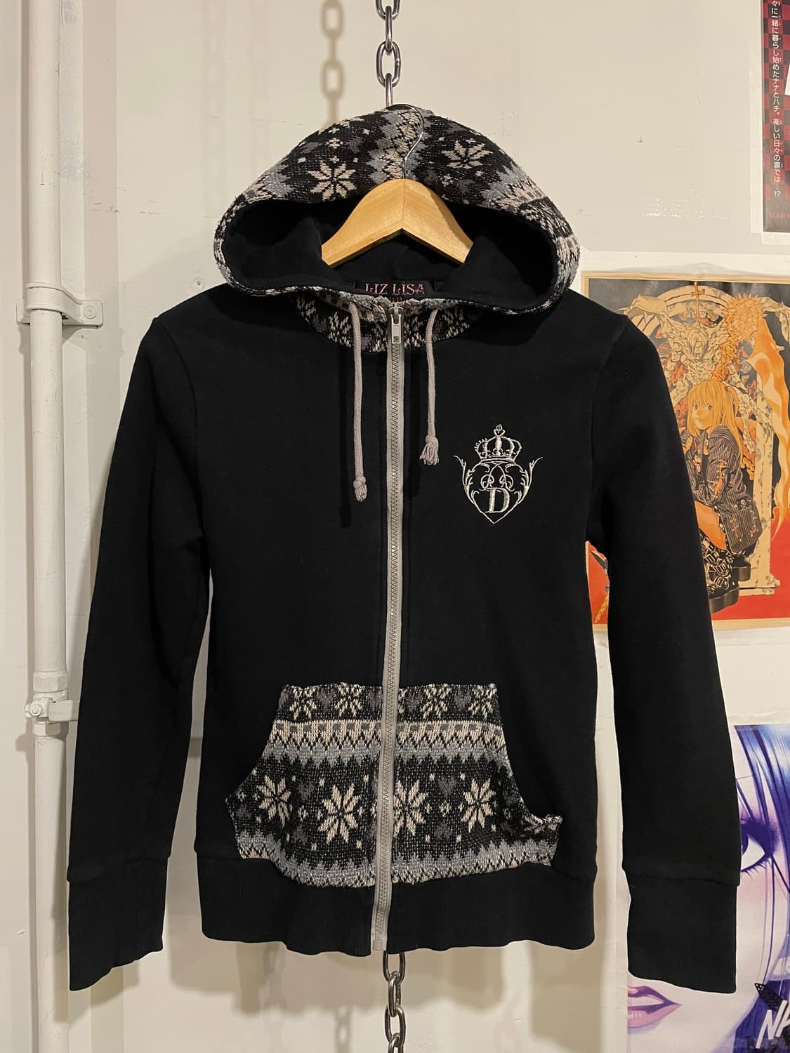 liz lisa doll 리즈리사돌 자수 니트 포켓 눈결정 후드집업 상품이미지2