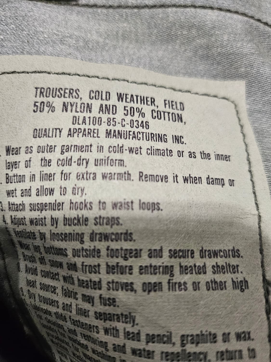 80s 미군오리지날 우드랜드 M65 팬츠 데드스탁 SR 상품이미지4