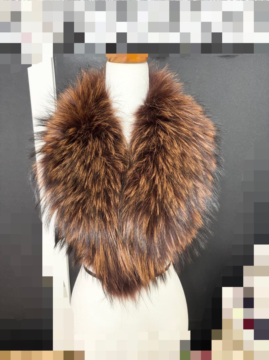 천연 라쿤퍼 목도리/카라/상태최상/고리여밈 상품이미지1