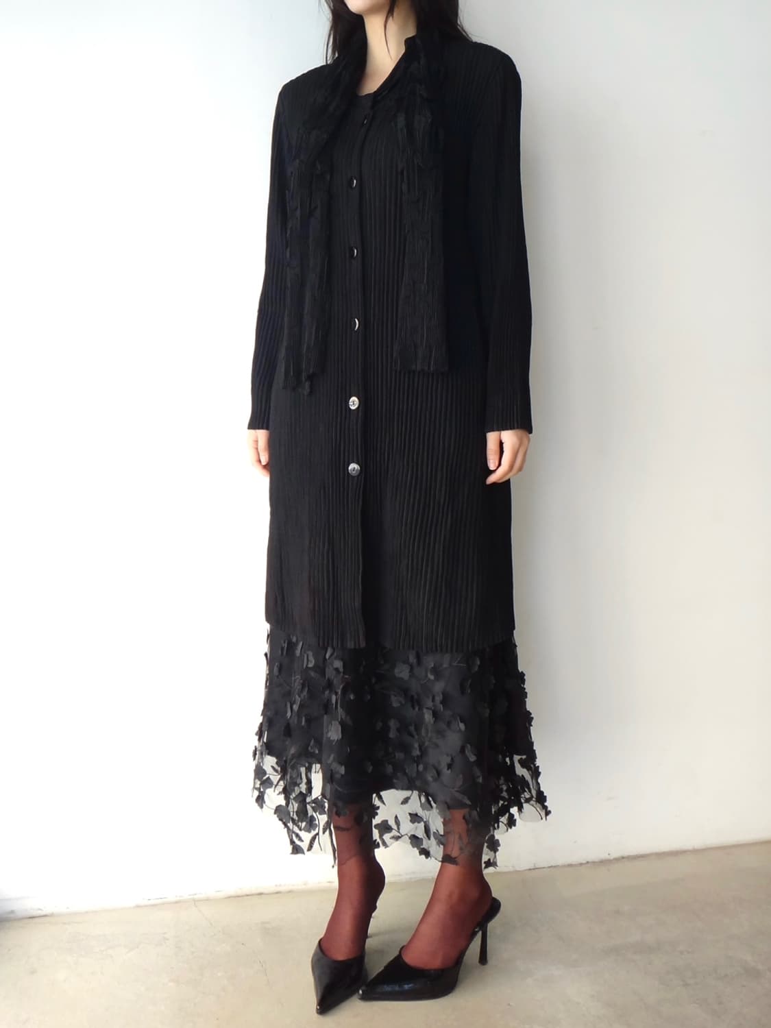 Neck muffler layer pleats top & ops 상품이미지6